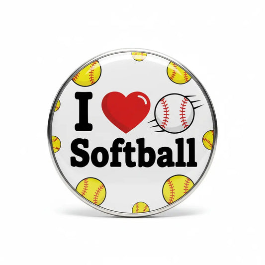 I Love Softball Pinback 2.25-inch - My Pinbacks