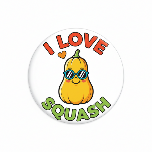 I Love Squash Pinback 2.25-inch
