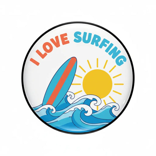 I Love Surfing Pinback 2.25-inch - My Pinbacks