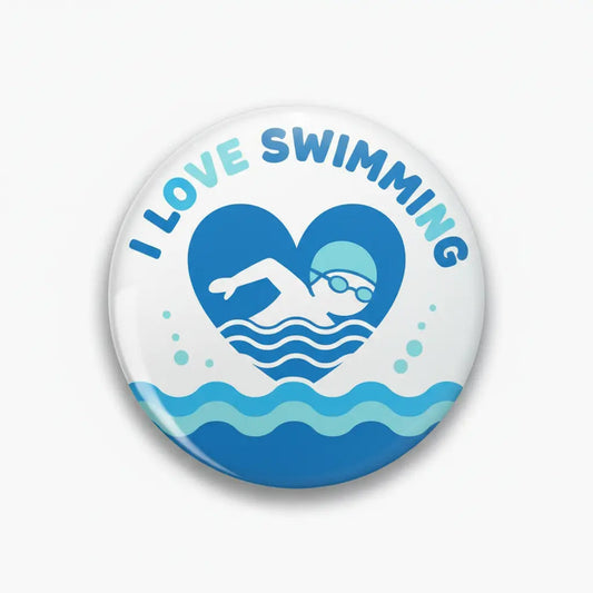 I Love Swimming Pinback 2.25-inch - My Pinbacks
