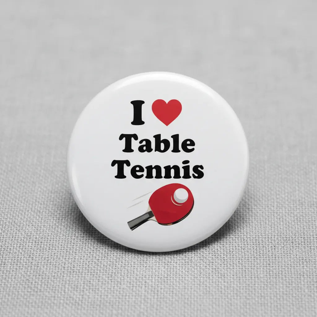 I Love Table Tennis Pin Button 2.25-inch - mypinbacks.com