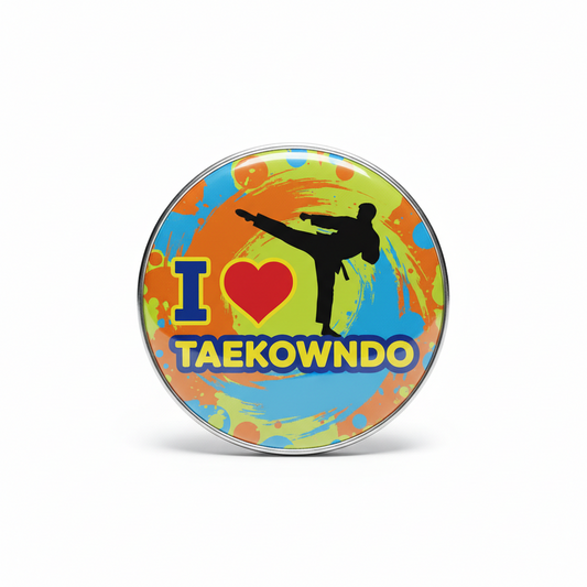 I Love Taekwondo Pinback 2.25-inch