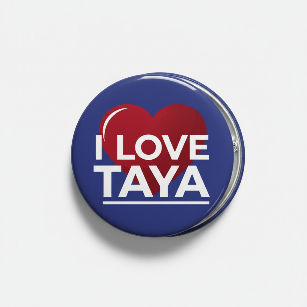 I Love Taya Pinback 2.25-inch Brooch