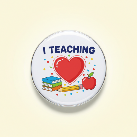 I Love Teaching Pinback 2.25-inch