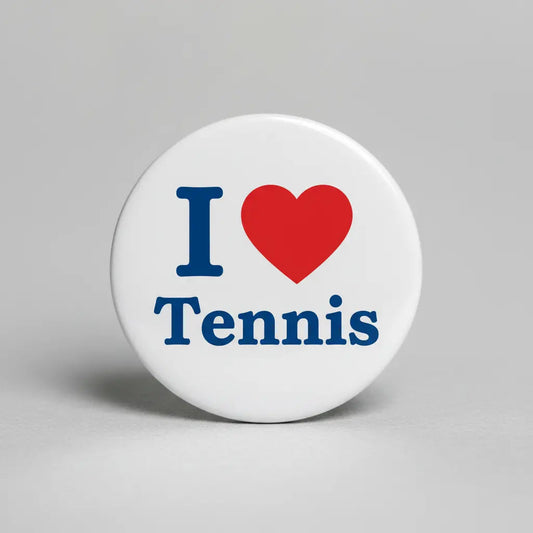 I Love Tennis Pinback 2.25-inch - My Pinbacks