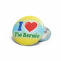 2.25-inch round pinback button with "I Love Tio Bernie" heart design