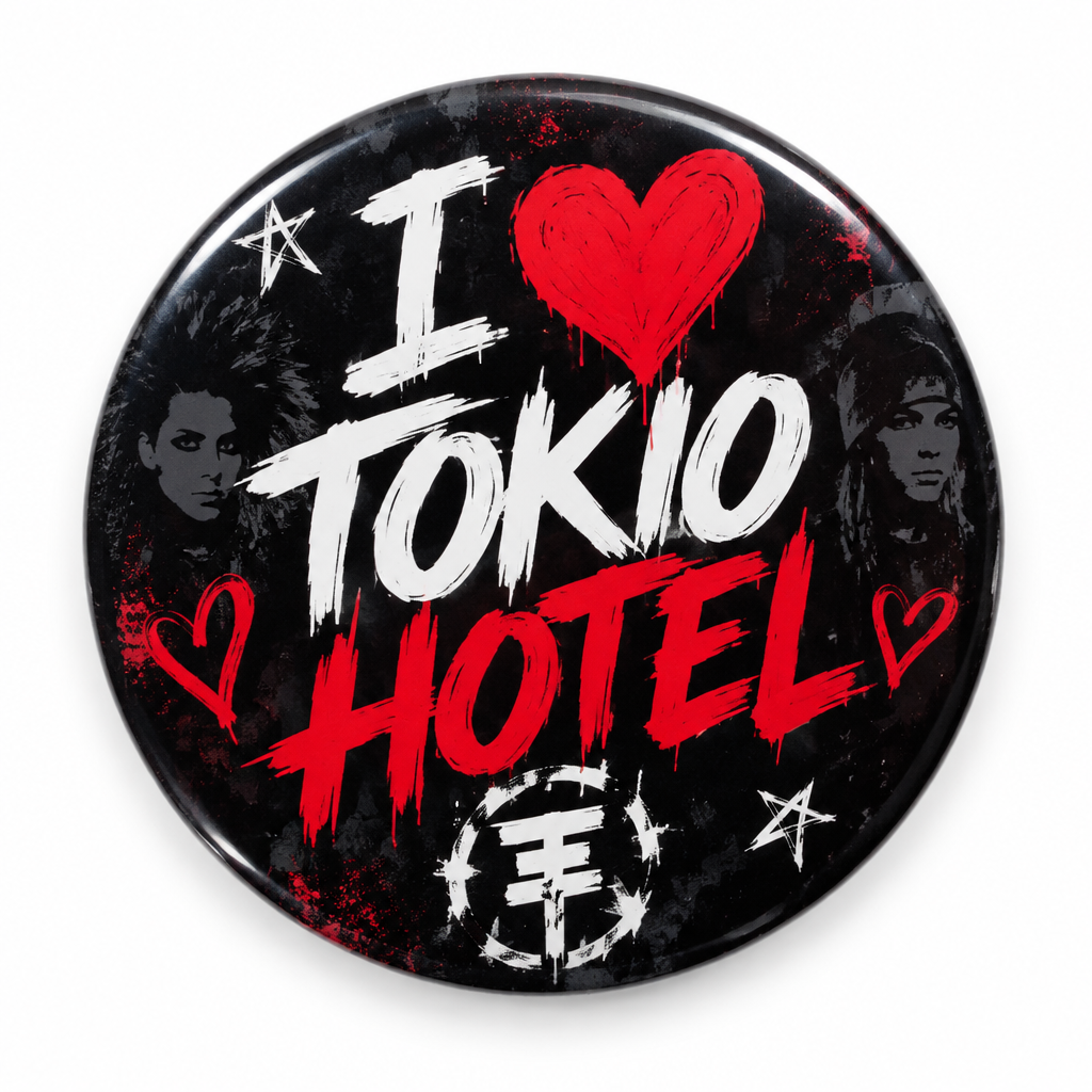 I Love Tokio Hotel Pin Button 2.25-inch