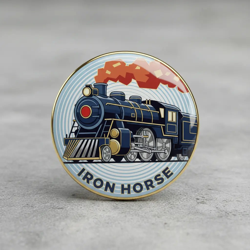 I Love Trains Pinback 2.25-inch