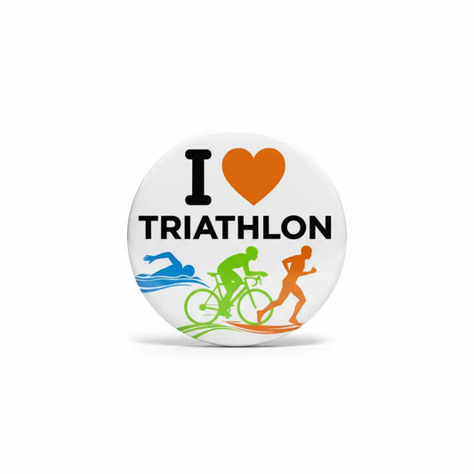 I Love Triathlon Pinback 2.25-inch - My Pinbacks