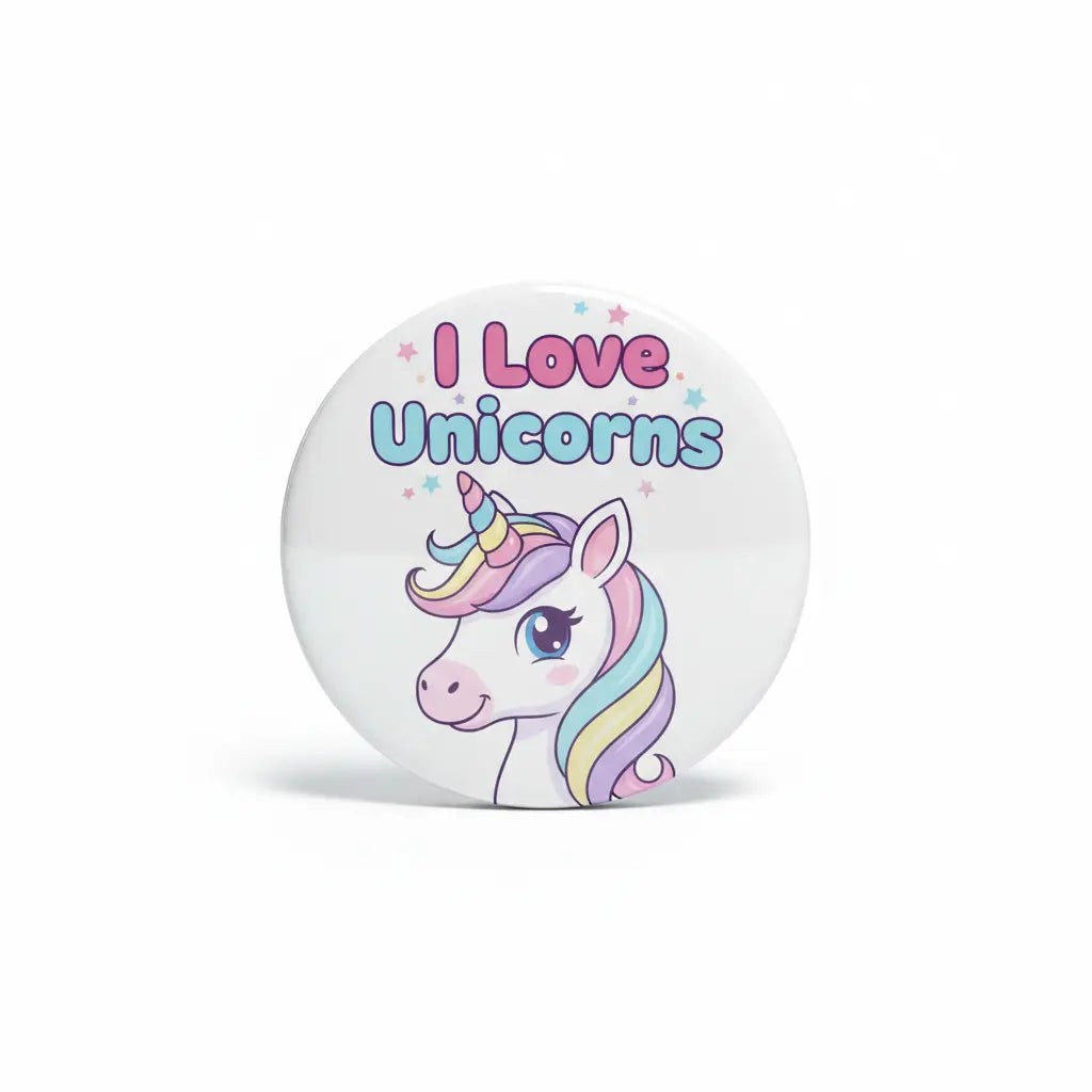I Love Unicorns Pinback 2.25-inch