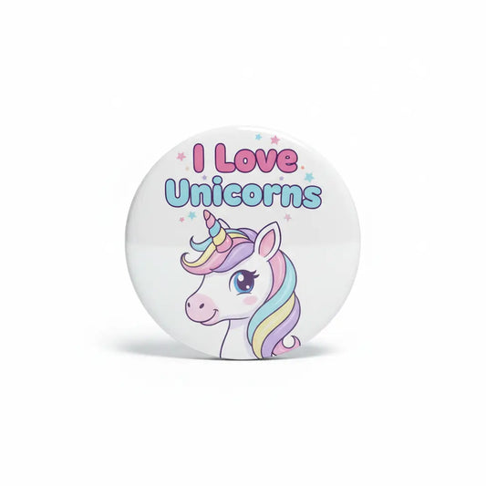 I Love Unicorns Pinback 2.25-inch
