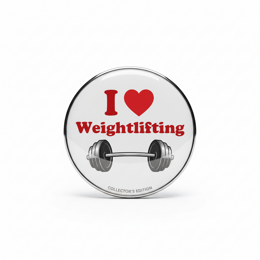 I Love Weightlifting Pinback 2.25-inch