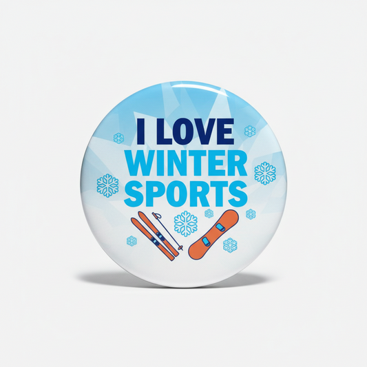 I Love Winter Sports Pinback 2.25-inch