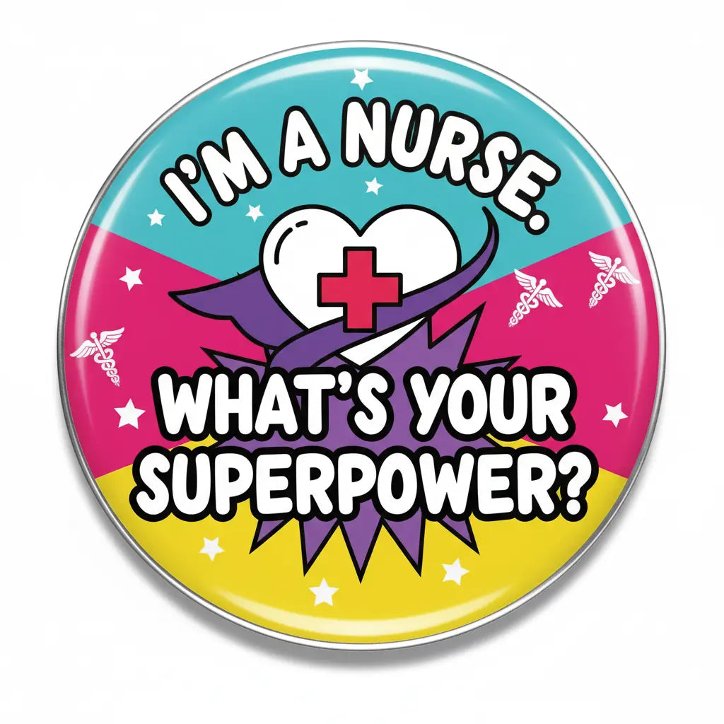 I’m a nurse. What’s your superpower? Pinback 2.25-inch