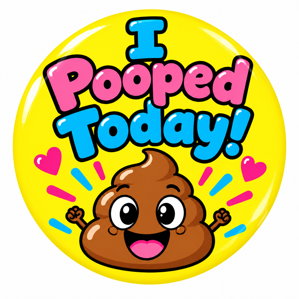 I Pooped Today Pin Button 2.25-inch