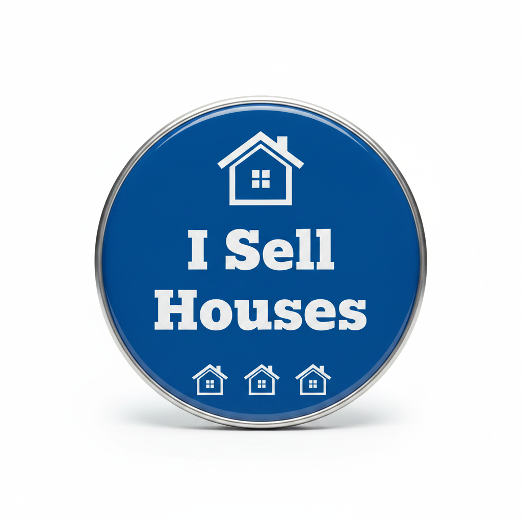 I Sell Houses Real Estate Agent Broker Pinback 2.25-inch