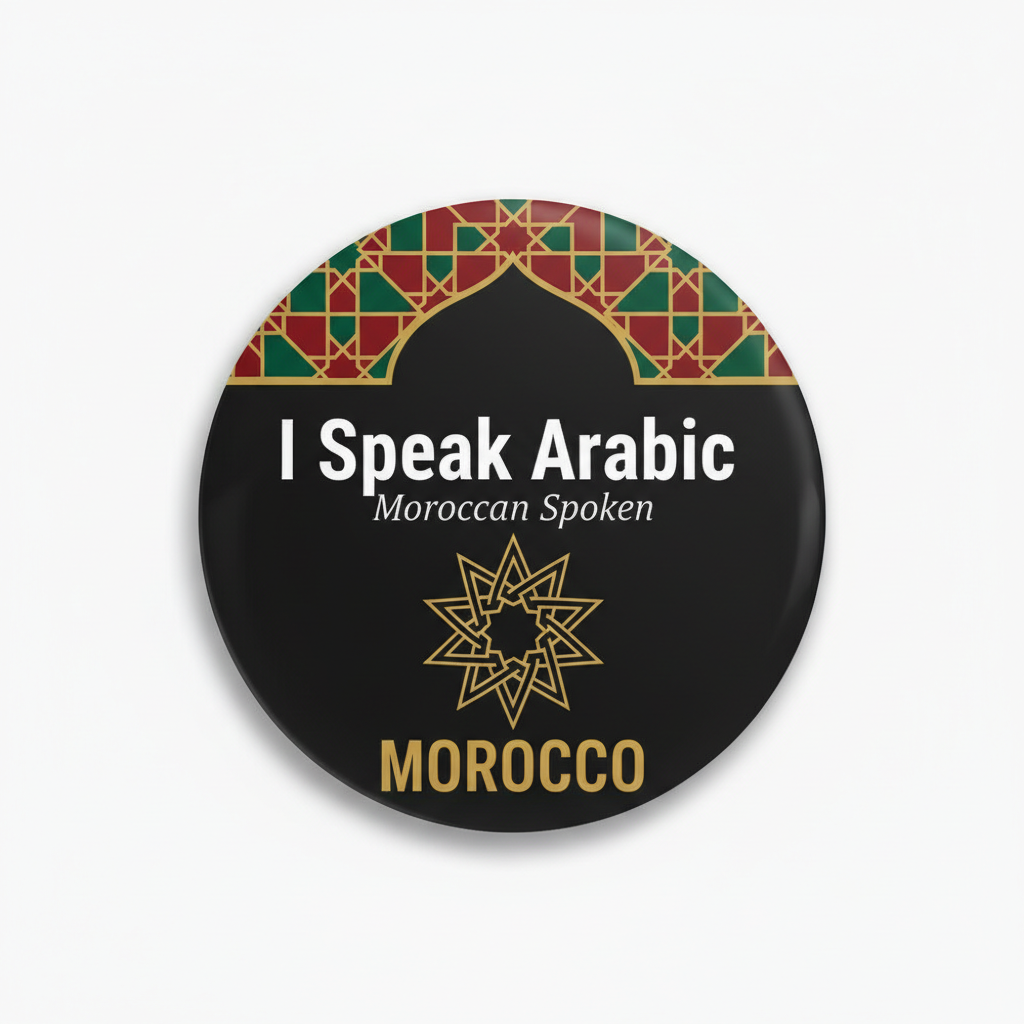 I Speak ARABIC MOROCCAN SPOKEN Morocco Pinback 2.25-inch