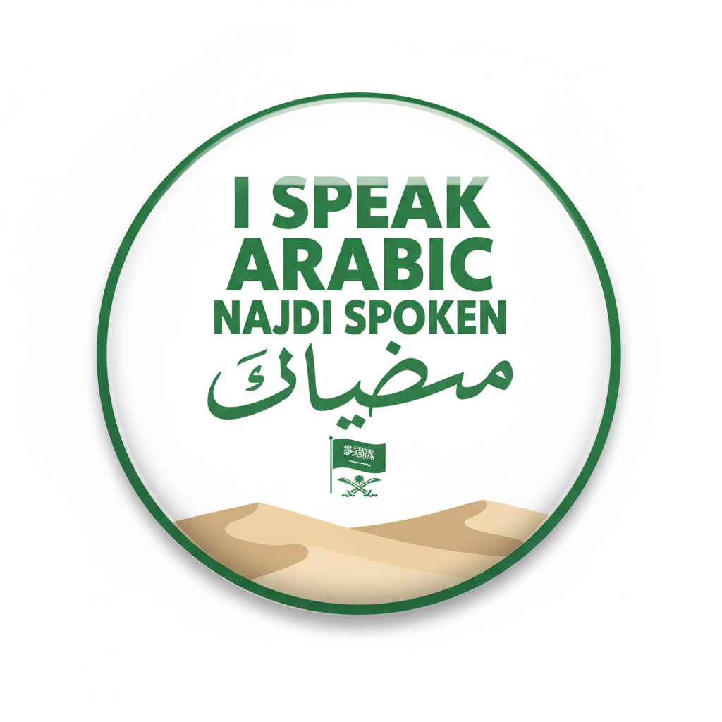 I Speak ARABIC NAJDI SPOKEN Saudi Arabia Magnet 2.25-inch