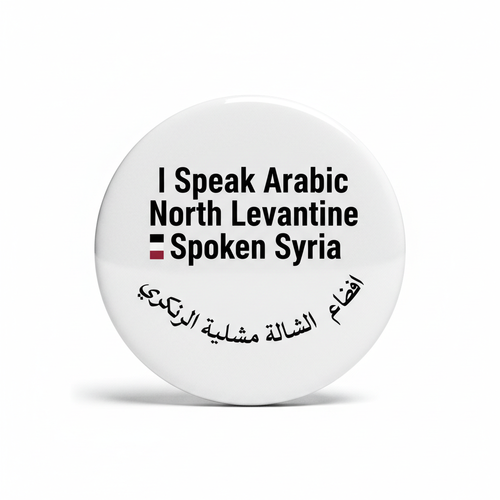 I Speak ARABIC NORTH LEVANTINE SPOKEN Syria Pinback 2.25-inch