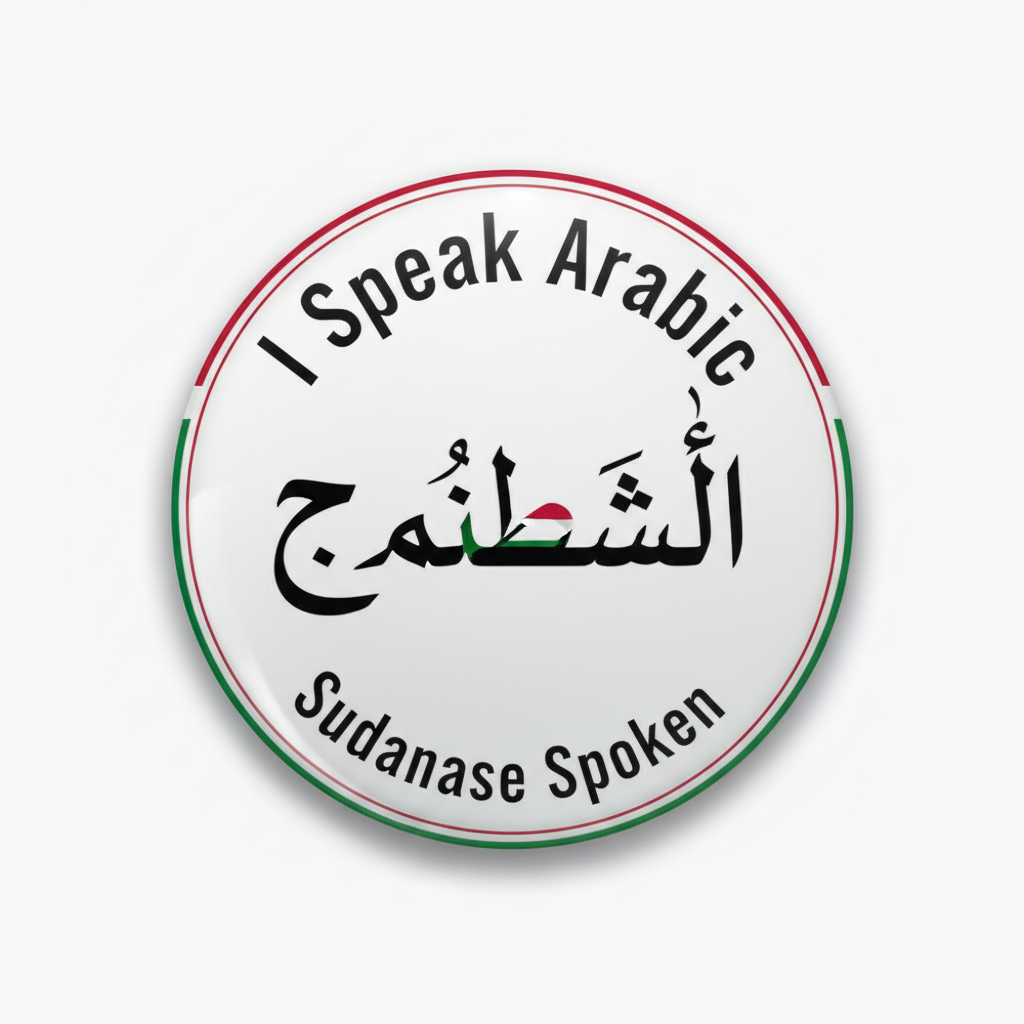 I Speak ARABIC SUDANESE SPOKEN Sudan Pinback 2.25-inch
