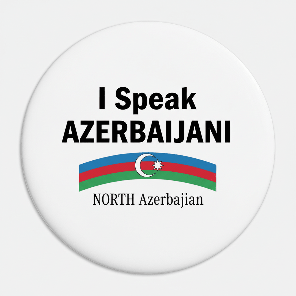 I Speak AZERBAIJANI NORTH Azerbaijan Magnet 2.25-inch - My Pinbacks
