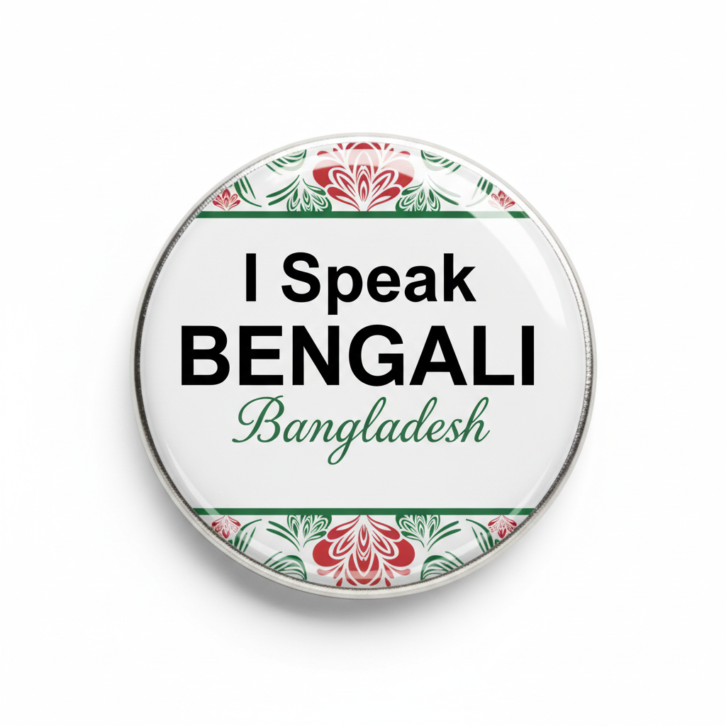 I Speak BENGALI Bangladesh Pinback 2.25-inch