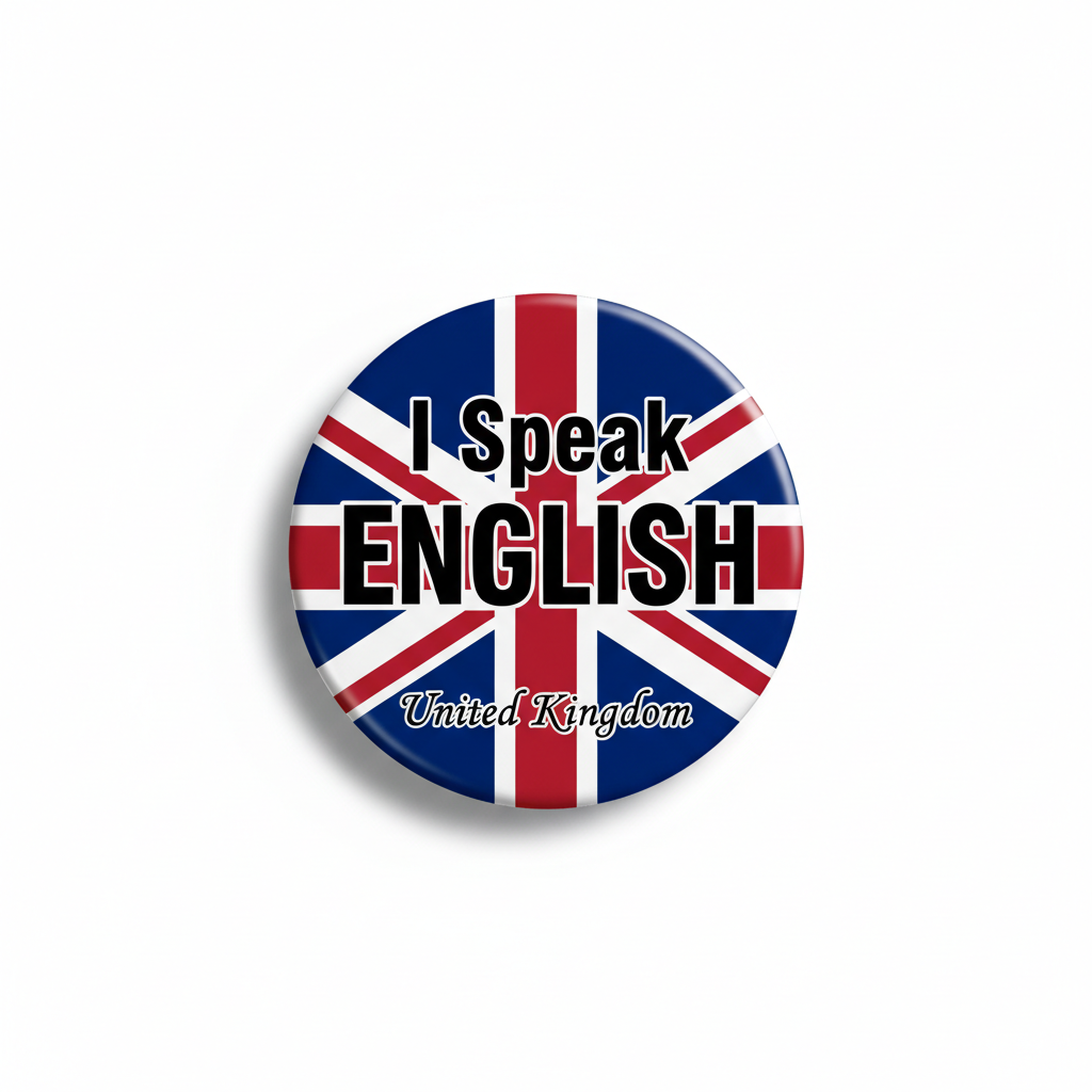 I Speak ENGLISH United Kingdom Pinback 2.25-inch