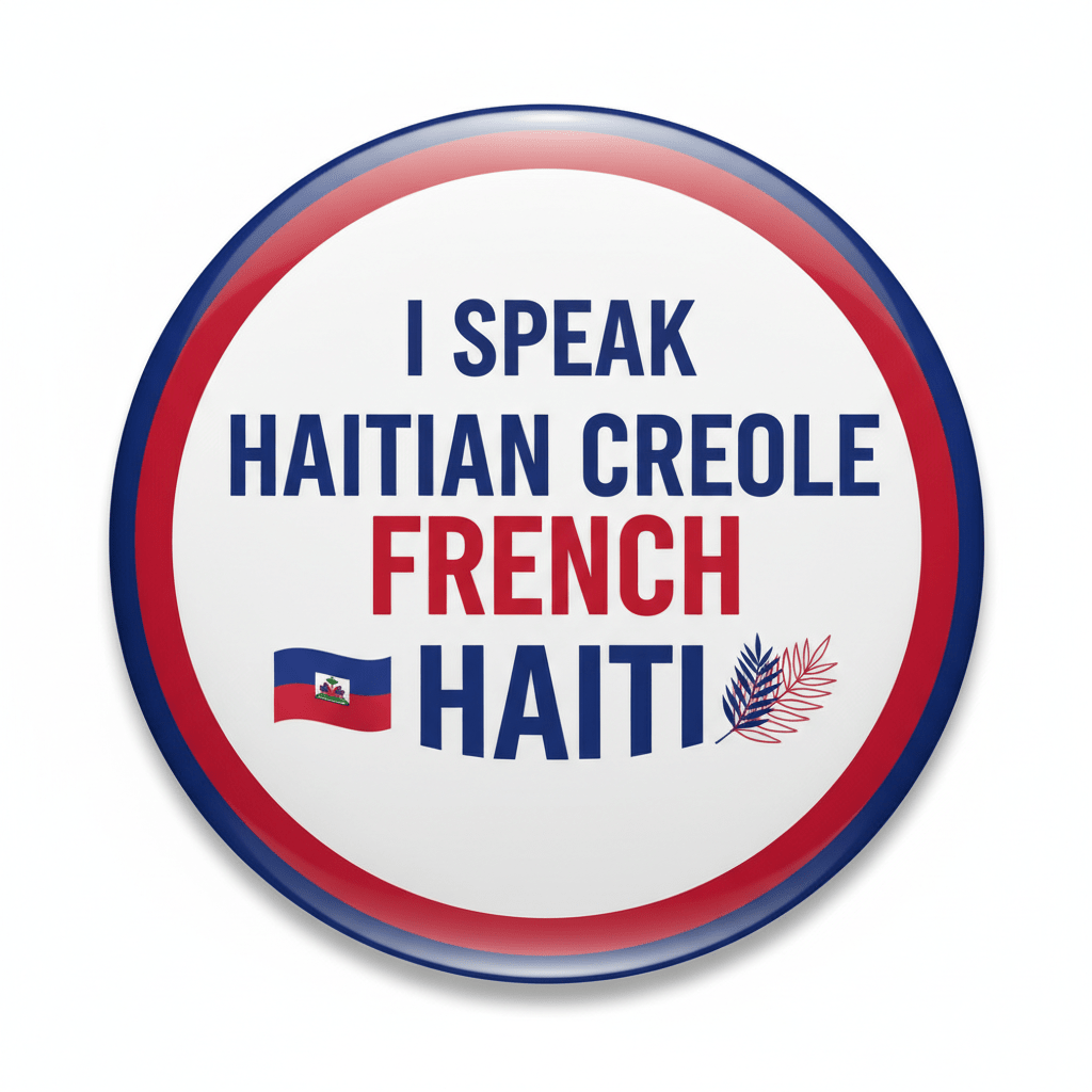 I Speak HAITIAN CREOLE FRENCH Haiti Magnet 2.25-inch - My Pinbacks