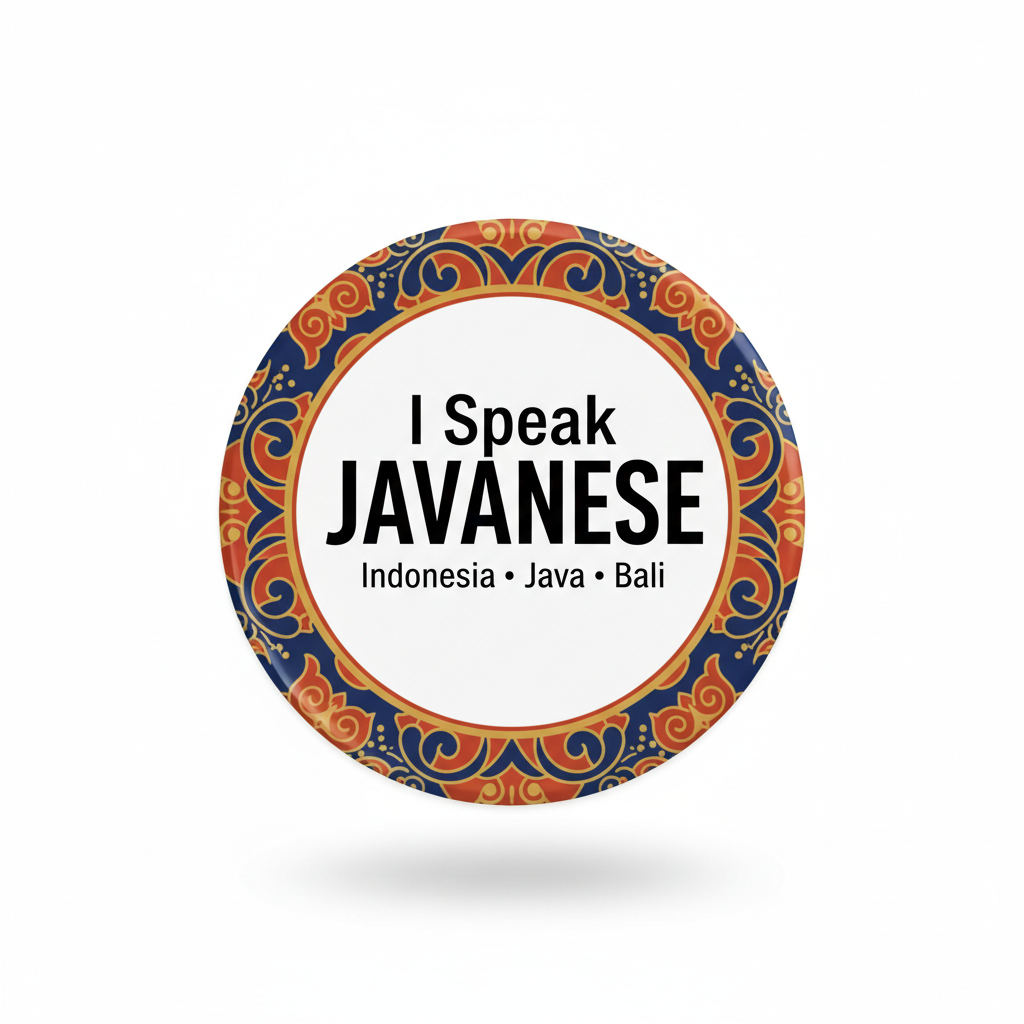 I Speak JAVANESE Indonesia Java Bali Pinback 2.25-inch