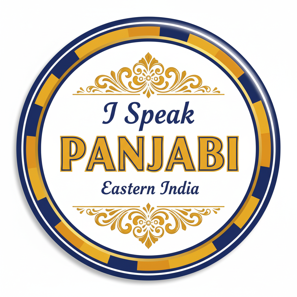 I Speak PANJABI EASTERN India Pinback 2.25-inch