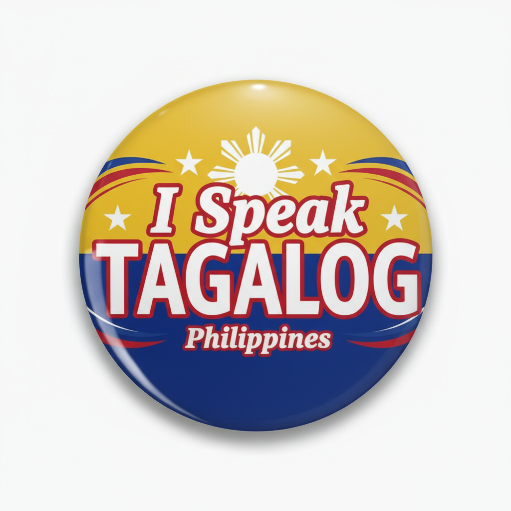 I Speak TAGALOG Philippines Pinback 2.25-inch
