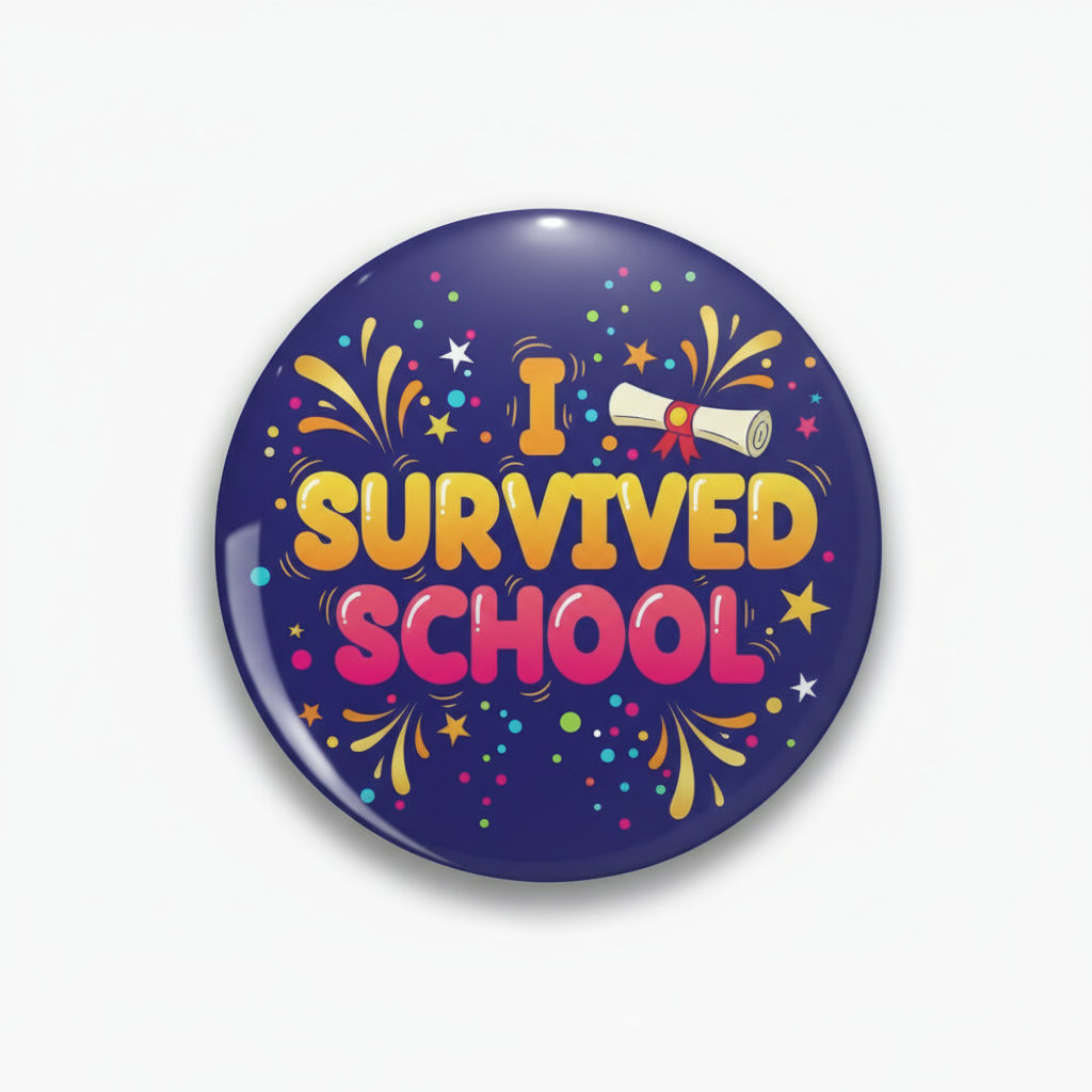 I Survived School Button Pinback 2.25-inch
