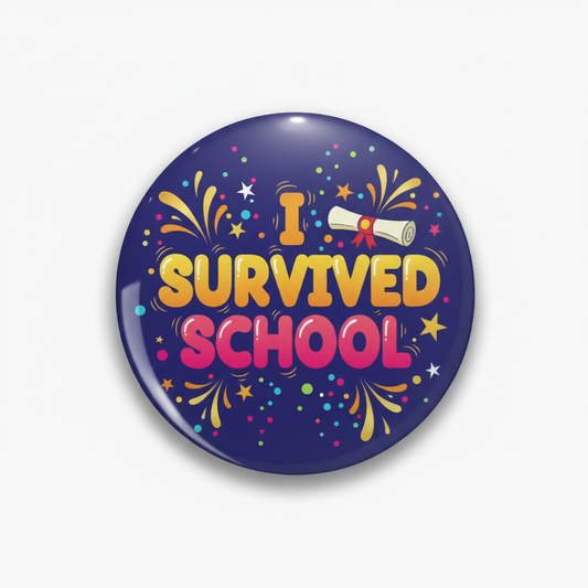 I Survived School Button Pinback 2.25-inch