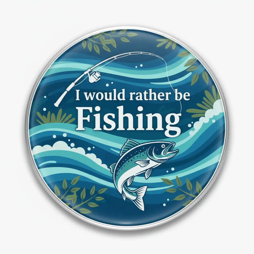 I would rather be Fishing Pinback 2.25-inch