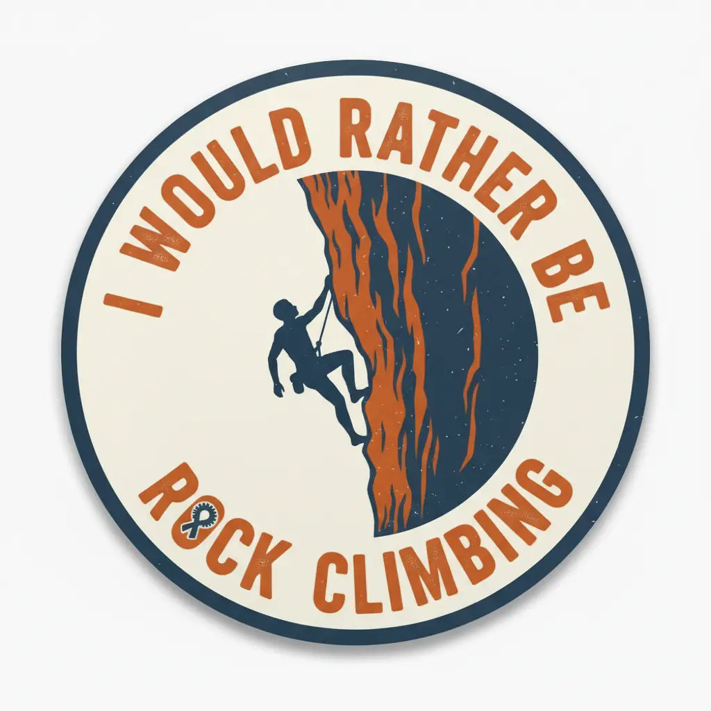 I would rather be Rock Climbing Pinback 2.25-inch