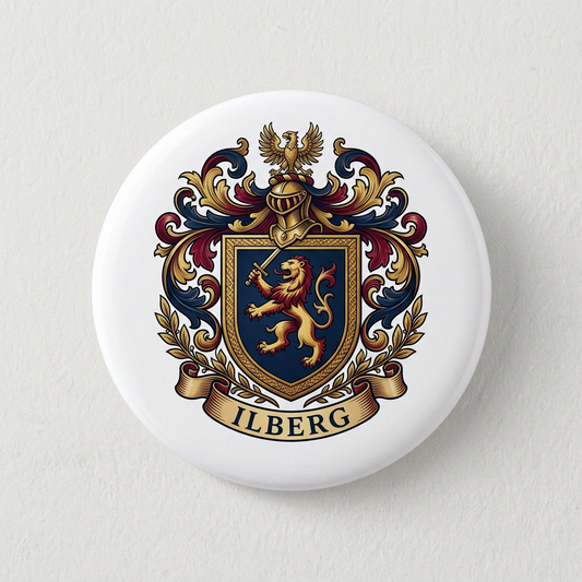 Ilberg Family Crest Coat of Arms Pin Button 3-inch