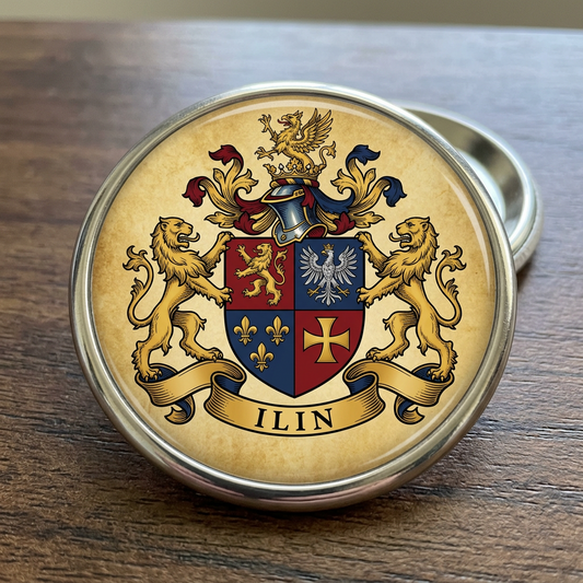 Ilin Family Crest Coat of Arms Pin Button 3-inch