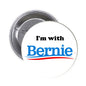 Round pinback button with "I'm with Bernie" text