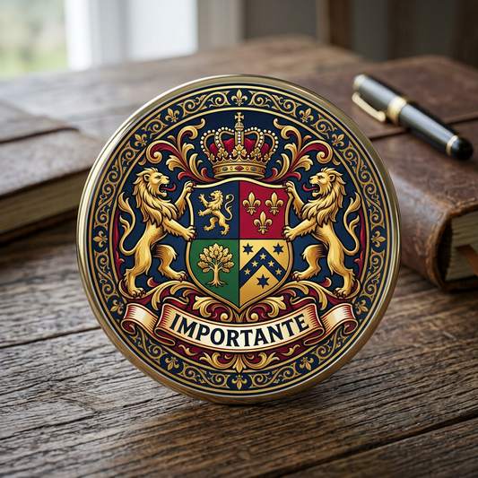 Importante Family Crest Coat of Arms Pin Button 3-inch