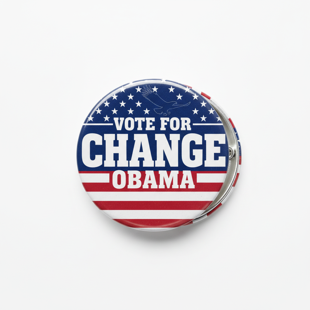 Inspirational Obama Quote Vote for Change Pinback 2.25-inch