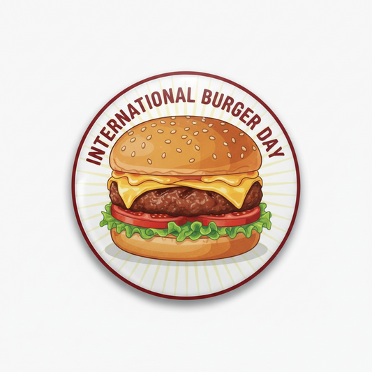 International Burger Day Pinback 2.25-inch