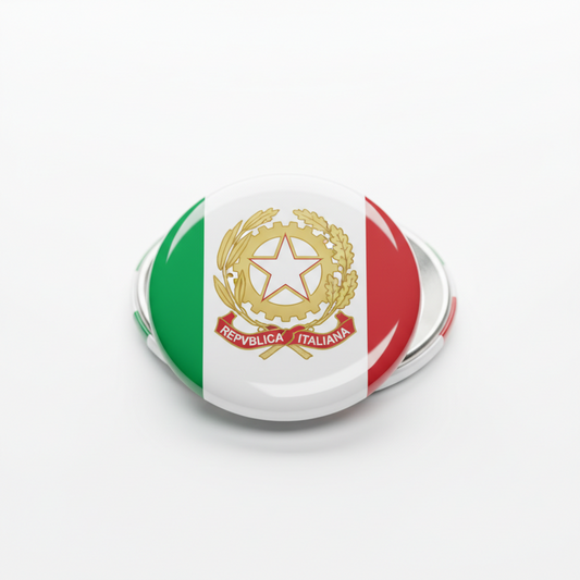 Italy Flag Crest Button Pinback 2.25-inch