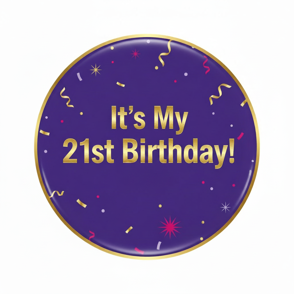 It's my 21st Birthday! Pinback 2.25-inch