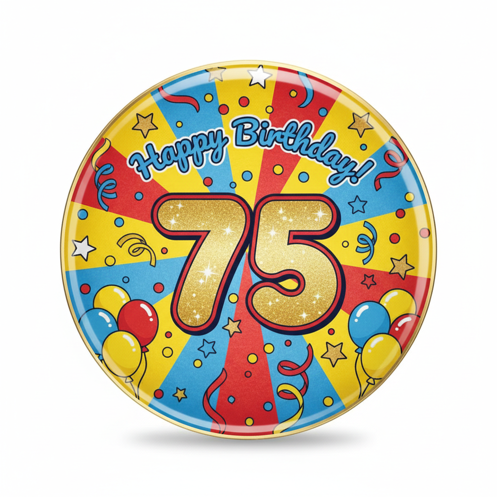 It's my 75th Birthday! Pinback 2.25-inch