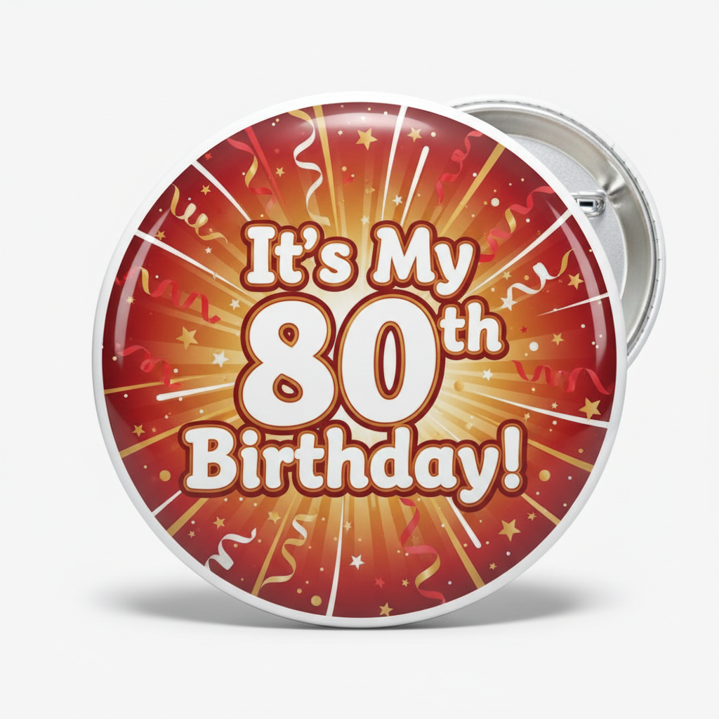 It's my 80th Birthday! Pinback 2.25-inch
