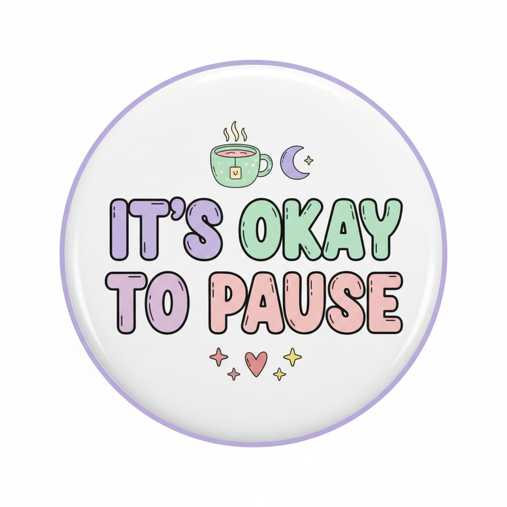 It's Okay to Pause Self Care Pinback 2.25-inch