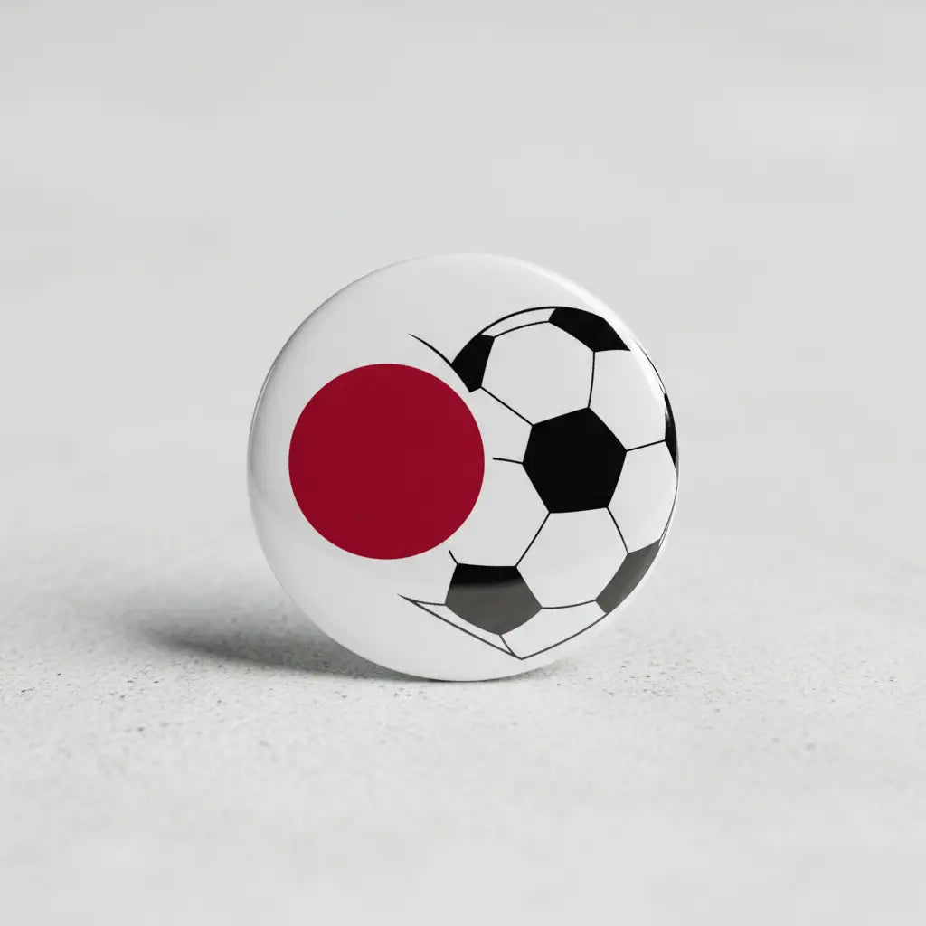Japan Football Soccer Love Heart Pinback 2.25-inch - My Pinbacks