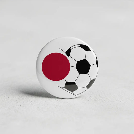 Japan Football Soccer Love Heart Pinback 2.25-inch - My Pinbacks