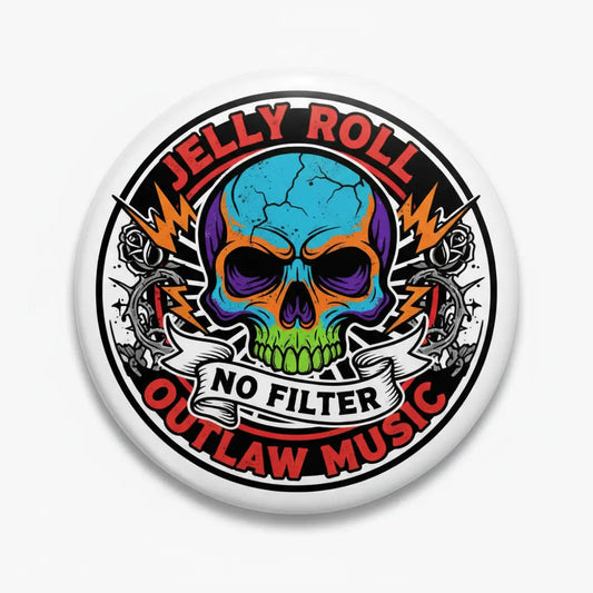 Jelly Roll Skull Seal Pinback 2.25-inch - My Pinbacks