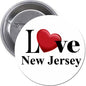 2.25-inch I Love New Jersey pinback button with red heart and 'I Love New Jersey' text